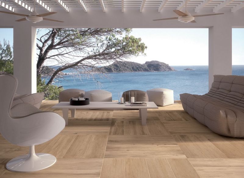 Un esempio di pavimentazione sterno per un gazebo Per terrazzi o gazebi vengono utilizzate le